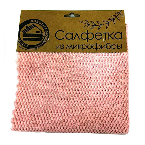 Салфетка бытовая универсальная, микрофибра, 30х30 см, розовая, 300 г, HRS-002 pink