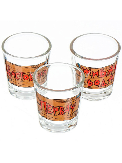Набор для спиртного 5 предметов, стекло, дорожный, Декостек, Шильдики, 1205-Д