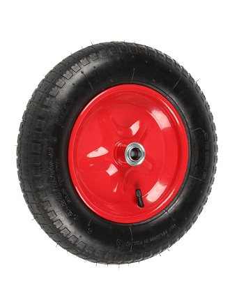 Колесо для тачки резина PR, без колпачка на ниппеле, 3.25-8, втулка D20 мм, Мастер Инструмент