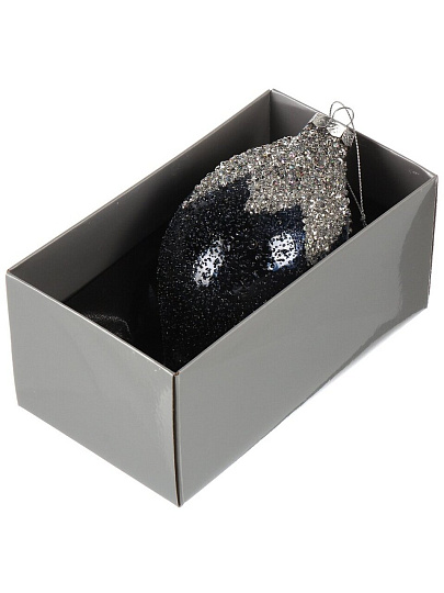 Елочное украшение Вретено Синий перламтур, синее, 8х15 см, стекло, XF24-SC032