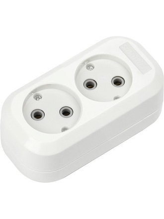 Корпус удлинителя 2 гнезда, 2 полюса, без заземления, 10 А, 3.5 кВт, Smartbuy, SBE-10-2-00-N