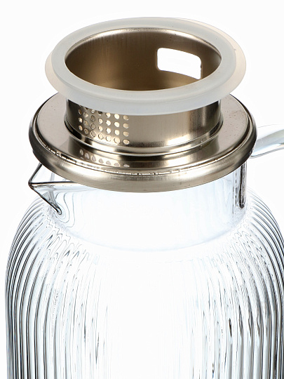 Кувшин боросиликатное стекло, 1.9 л, графит, Грани, крыш-фильтр, Y4-11035