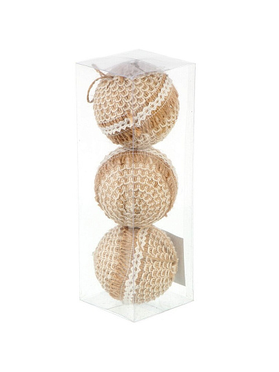 Набор шаров Бечевка, 3 шт, 8 см, Y4-8455