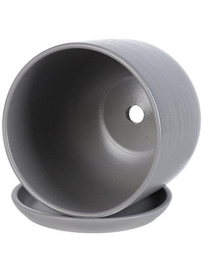 Горшок керамика, 2.6 л, 18х18.5 см, серый, Галактика №4, 008737