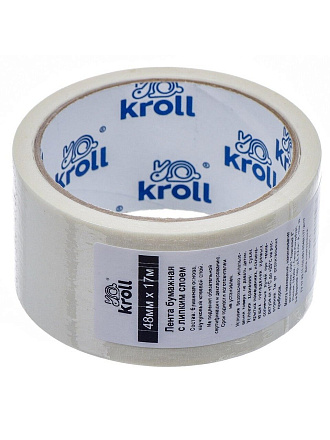 Лента малярная 48 мм, основа бумажная, 17 м, Kroll, крепированная, 010