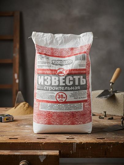 Известь пушонка гашеная, 30 кг, Диана