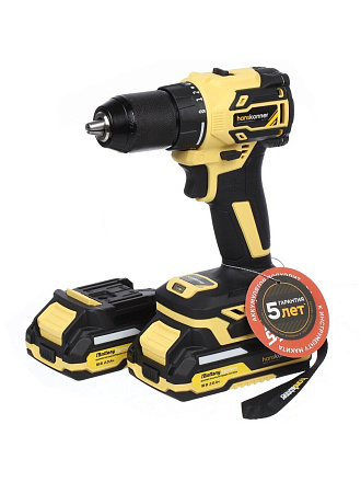 Дрель-шуруповерт аккумуляторный, Hanskonner, PLATINUM HCD2065BLC, бесщеточный, 18 В, 1BatterySystem, кейс