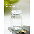 Банка для сыпучих продуктов, стекло, 1 л, 8.5х8.5х17 см, с крышкой, с бугельным замком, Страйп, Y4-9022 - фото 12