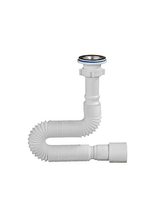 Сифон для мойки, гофрированный, 1250 мм, 1