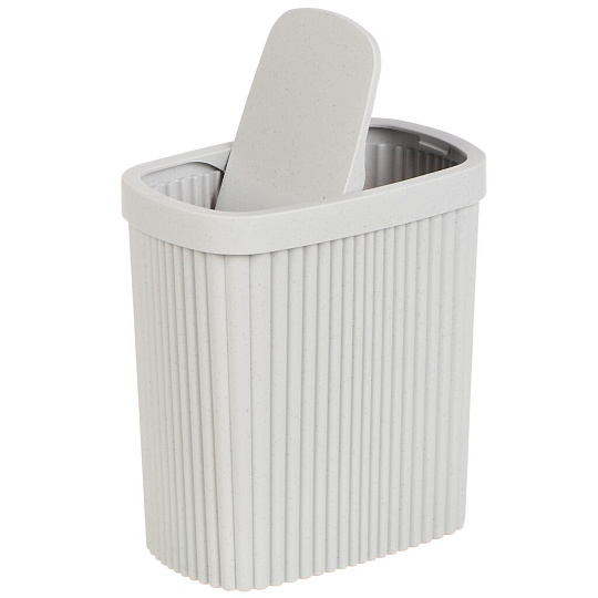Контейнер для мусора пластик, 1.9 л, прямоугольный, светло-серый флэк, Econova, Velvet, 435204438
