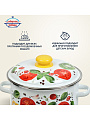 Кастрюля эмалированная сталь, 4 л, крышка сталь, цилиндрическая, Сибирские товары, Каприче, 3MD201P, белая, индукция - фото 6