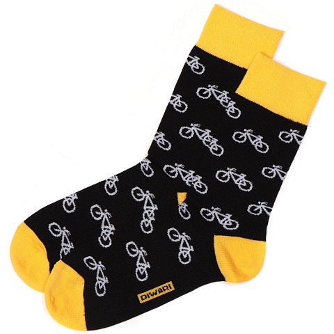 Носки для мужчин, хлопок, Diwari, Happy Велосипед, 057, черный-желтые, р. 25, 17С-151СП