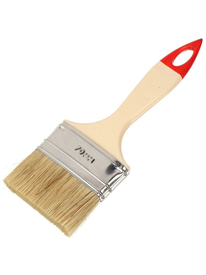 Кисть плоская, Акор, Столичная, 12х70 мм, натуральная щетина, 51 мм, рукоятка пластик, 137 12 070