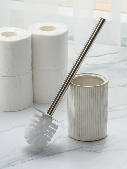 Ерш для туалета напольный, бежевая полоса, Y4-9847