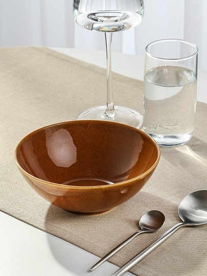 Салатник фарфор, 17 см, Карамель, Daniks, 15СЛ17013