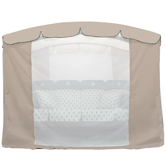 Качели садовые 4-местные, 265х143х195 см, 380 кг, Arno, Монарх, раскладываются в кровать, с москитной сеткой, зеленые, соты, 2017-КД-51, металл