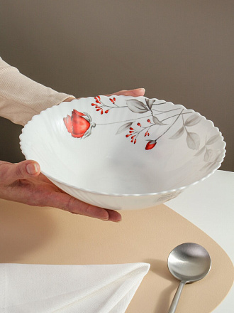 Салатник стеклокерамика, круглый, 24х6.5 см, 1500 мл, низкий, Вероника, Daniks, LHDW95/220303