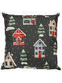 Подушка декоративная, 40х40 см, Новый Год, Домики, 100% полиэстер, Вид 2