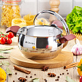 Кастрюля нержавеющая сталь, 1.9 л, с крышкой, крышка стекло, Daniks, Орлея, GS-01159P-16CA, индукция - фото 7
