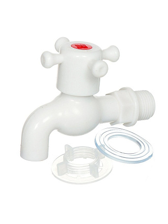 Кран водоразборный 1/2'', пластик, с гайкой, индивидуальная упаковка, ComfortFactor