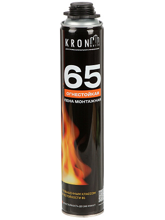Пена монтажная Kronbuild, B1, профессиональная, 65 л, 850 г, огнестойкая, FPFB1