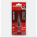 Сверло по металлу, шаговое спиральное, Hardcore, Torsion step, 4-20 мм, 9 ступеней, Р6М5, шестигранник, 144420