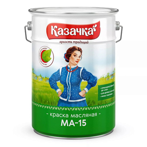 Краска Казачка, МА-15, масляная, универсальная, глянцевая, бирюзовая, 10 кг