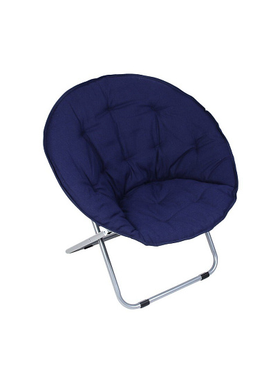 Кресло складное 80х80х78 см, синее, оксфорд, круглое, сталь d 22 мм, 100 кг, 121-096
