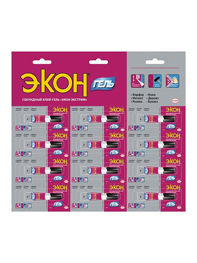 Клей однокомпонентный, 3 г, гель, 2181099, Супер Экон-Экстрим