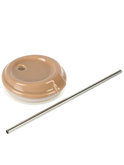 Кружка керамика, 580 мл, Кролики тренд, с крышкой, с трубочкой, с крышкой, Y4-9006, в ассортименте