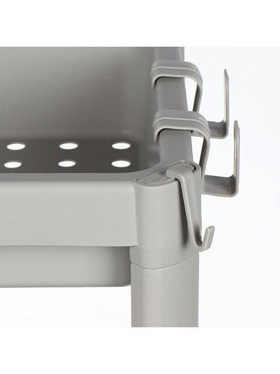 Полка универсальная, пластик, 2 секции, 36.5х23х40.5 см, серая, SPE-M-ZX22-1