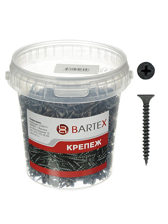 Саморез по металлу и гипсокартону, диаметр 3.5х32 мм, 1000 шт, банка, Bartex