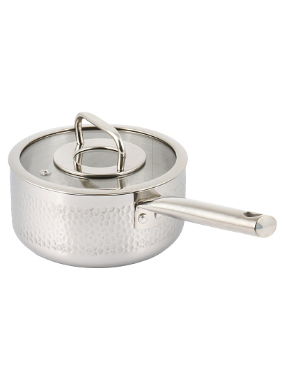 Ковш нерж, 1.7 л, крыш стекло, металл ручка, индукц, Daniks, Навия, SD-0136-16S