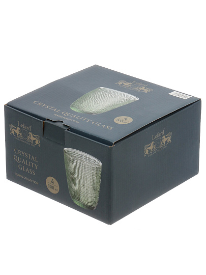 Стакан для виски 300 мл, стекло, 4 шт, Lefard, Tempo Green, 355-391