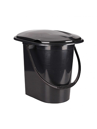 Ведро-туалет пластик, 17 л, черное, Альтернатива, Эконом, М6355