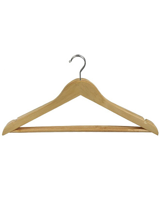 Вешалка-плечики для одежды, 44.5 см, дерево, 3 шт, с перекладиной, светлое дерево, Марья Искусница, N-LH002-3