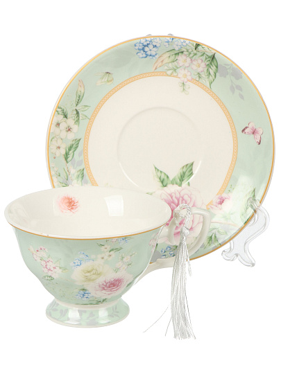 Чайная пара керамика, 2 предмета, на 1 персону, Розы, B060809