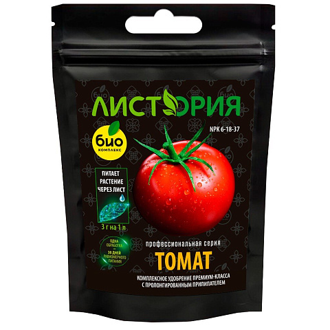 Удобрение ТМ Листория, для томатов, профессиональное, минеральный, гранулы, 30 г, Био-комплекс