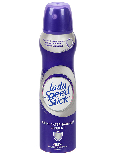 Дезодорант Lady Speed Stick, Антибактериальный эффект, для женщин, спрей, 150 мл