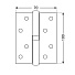 Петля врезная для деревянных дверей, Аллюр, 100х70х2 мм, левая, L1-LH-1BB-BP, 1109, 2 шт, блистер, латунь - фото 2