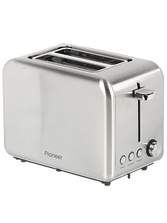 Тостер Pioneer, TS200, нержавеющая сталь, 950 Вт, 2 тоста, механический, серебряный