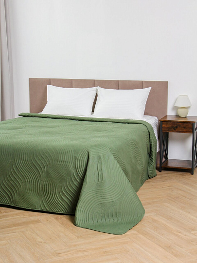 Покрывало евро, 220х240 см, 100% полиэстер, стеганое, Silvano, Модерн, тем-зел