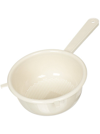 Дуршлаг пластик, 20 см, с ручкой, белый ротанг, Idea, М1130