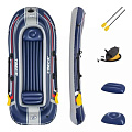 Лодка надувная 307х126х26 см, 3-местная, 270 кг, весла, сумка, Bestway, Treck Х3, 61110