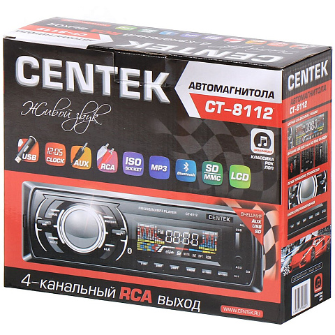 Автомагнитола Centek CT-8112 USB MP3 Bluetooth ISO, micro SD