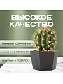 Кашпо керамика, 0.7 л, 12х8.5 см, шестигранник, черное, Эджес №2, 049720 - фото 4