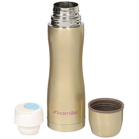 Термос нержавеющая сталь, 0.5 л, узкая горловина, Kamille, колба нержавеющая сталь, 1 чашка, в ассортименте, 2000