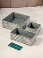 Кофр для хранения, складной, 3 шт, серая волна, 29х29х11-2, 28х13х5х9.8-2, 15х15х10-2, A190052 - фото 2