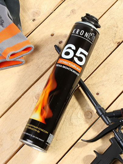 Пена монтажная Kronbuild, B1, 65 л, 850 г, огнестойкая, FPFB1