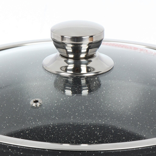 Казан алюминий, антипригарное покрытие, 4 л, Induction Гранит, с крышкой, Горница, Икн2832аг